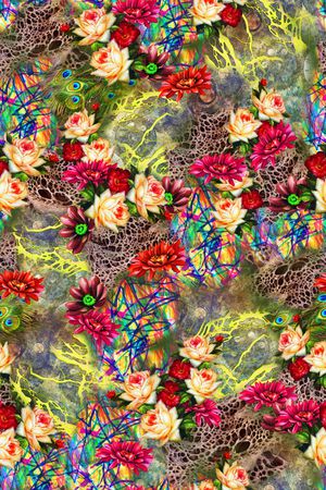 花卉印花华亿平台图片