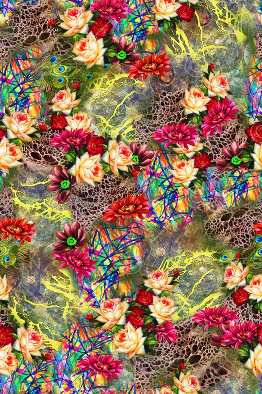 花卉印花华亿平台图片