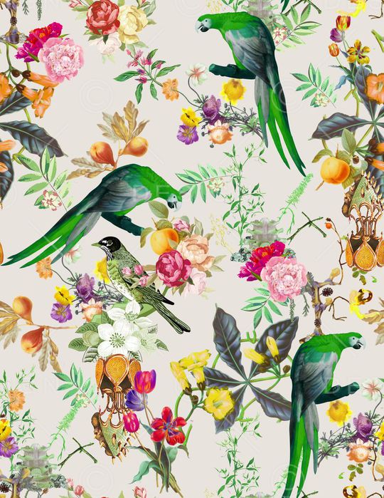 满版手绘印花华亿平台图片