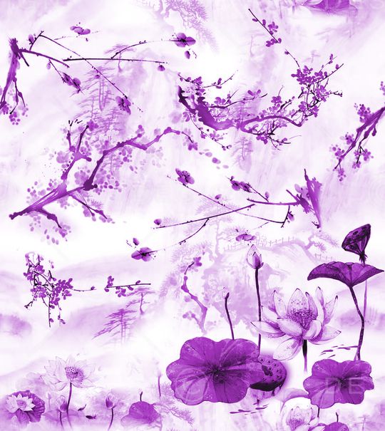 工笔画印花华亿平台图片