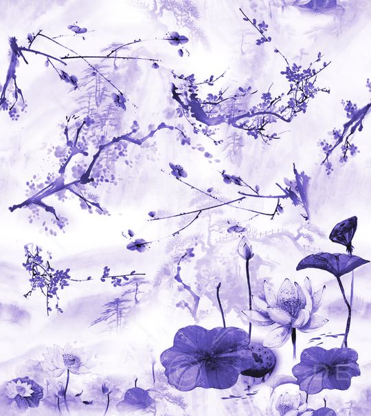 工笔画印花华亿平台图片