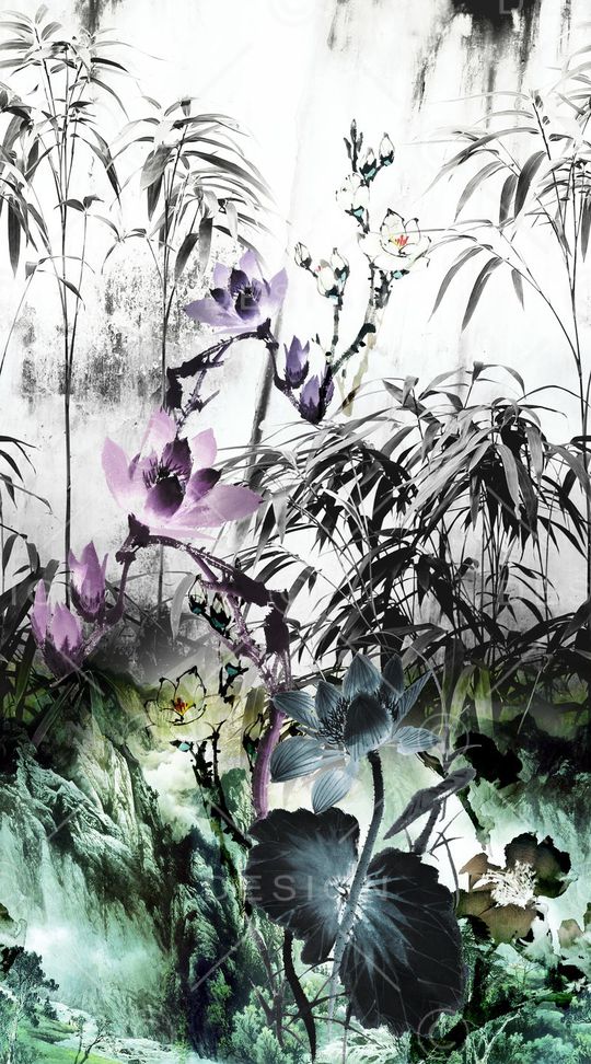 水墨印花华亿平台图片