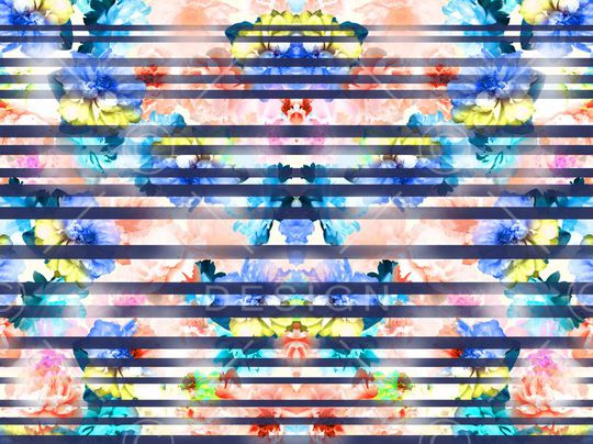 满底花卉印花华亿平台图片