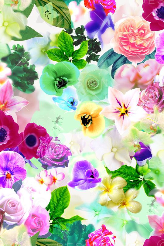 满版花卉印花华亿平台图片