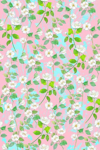 607549-手绘花卉背景女装red