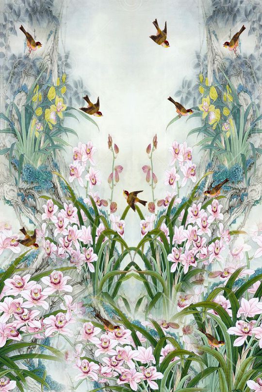 花鸟印花华亿平台图片