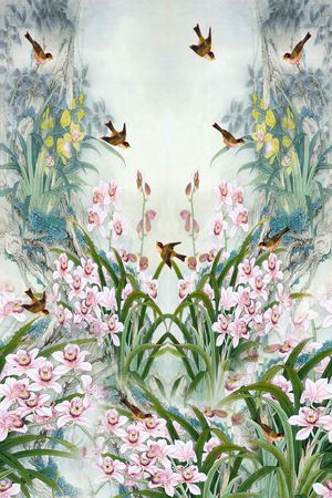 花鸟印花华亿平台图片