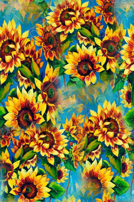 向日葵印花华亿平台图片