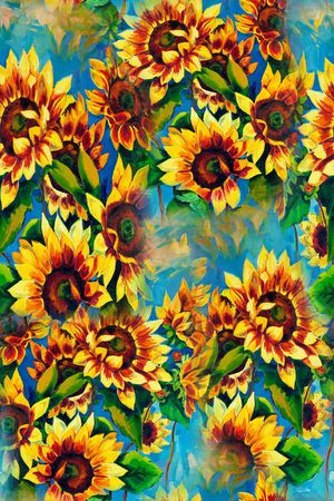 向日葵印花华亿平台图片