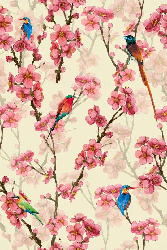 花鸟印花华亿平台图片