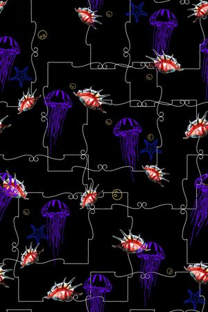 海洋生物印花华亿平台图片