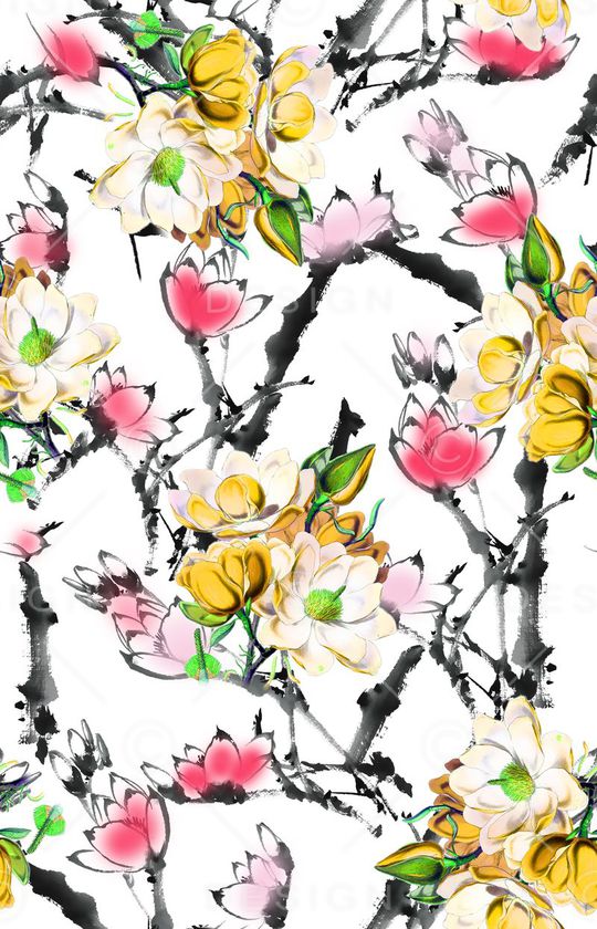 花卉印花华亿平台图片