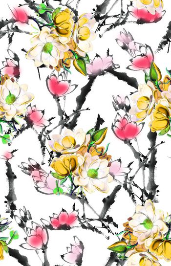 花卉印花华亿平台图片