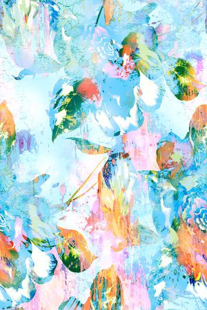 手绘花卉连衣裙印花华亿平台图片