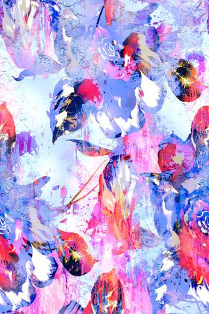 手绘花卉连衣裙印花华亿平台图片