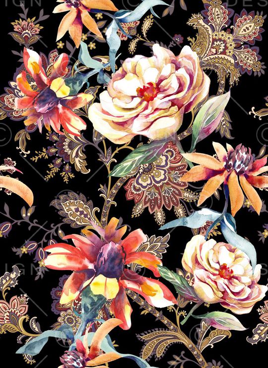 花卉印花华亿平台图片