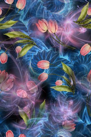 浪漫花卉印花华亿平台图片