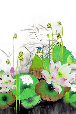 荷花印花华亿平台图片