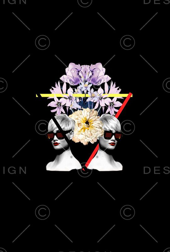 胸前独幅印花华亿平台图片