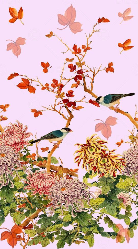 花鸟印花华亿平台图片