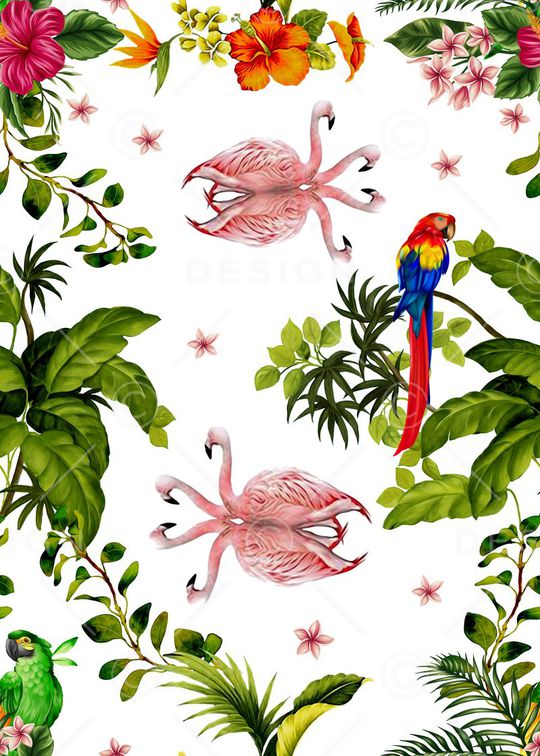 火烈鸟印花华亿平台图片