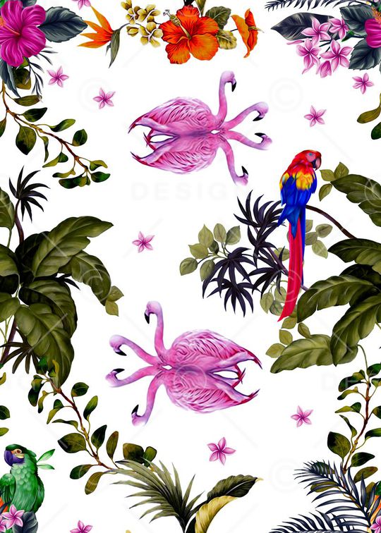 火烈鸟印花华亿平台图片