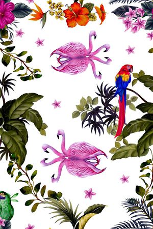 火烈鸟印花华亿平台图片