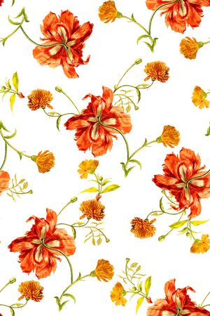 手绘花印花华亿平台图片