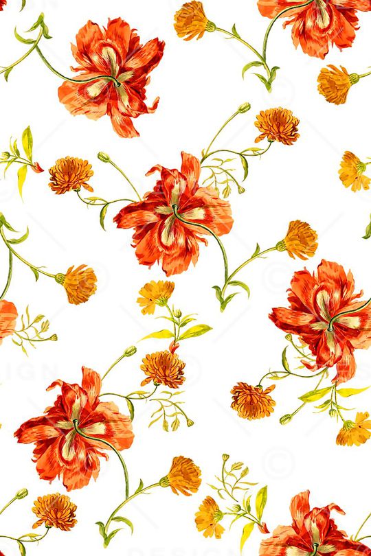 手绘花印花华亿平台图片