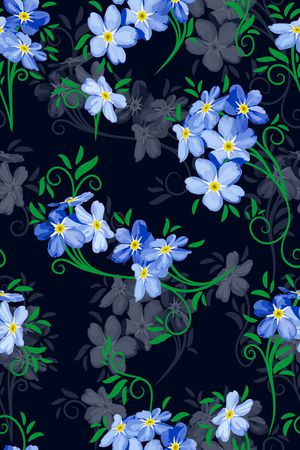 水彩花卉印花华亿平台图片