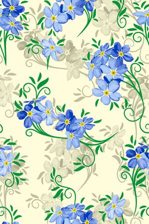 水彩花卉印花华亿平台图片