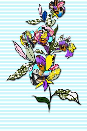 勾线、花卉、风景、线条印花华亿平台图片