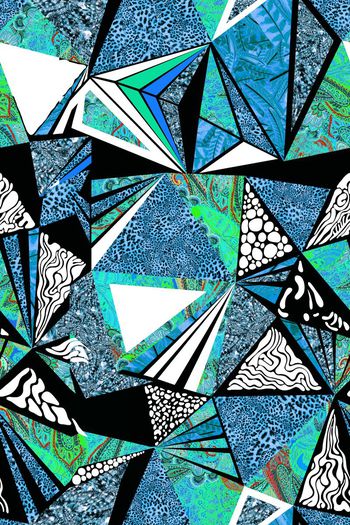 608631-时尚几何拼布花纹 动物纹理 火腿花