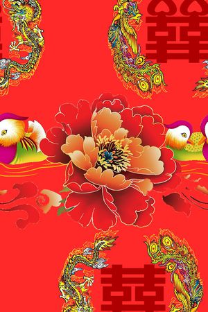 牡丹印花华亿平台图片