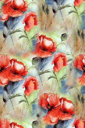 手绘花卉印花华亿平台图片