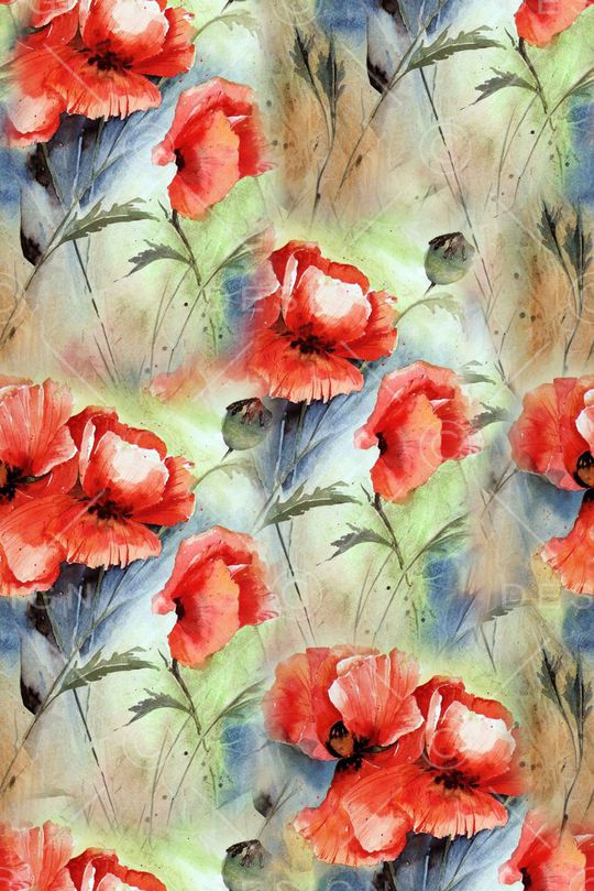 手绘花卉印花华亿平台图片