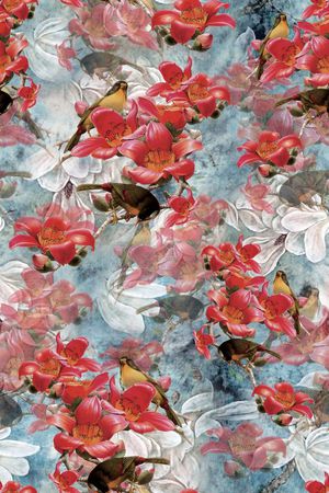 花鸟印花华亿平台图片