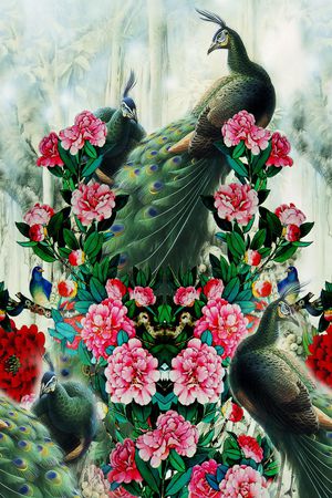 牡丹印花华亿平台图片