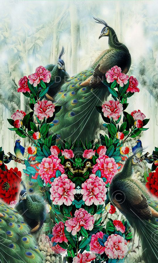 牡丹印花华亿平台图片