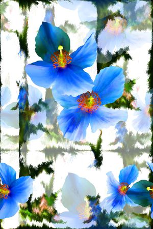 抽象几何清爽梦幻艺术平底立体手绘满版最新高清数码蕾丝民族中国风绣花珠宝肌理时尚潮

流大牌复古欧美风水彩花卉印花华亿平台图片