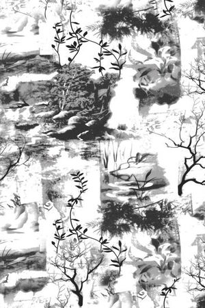 水墨印花华亿平台图片