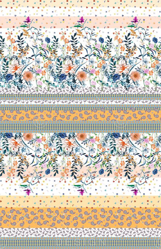 复古小花卉印花华亿平台图片