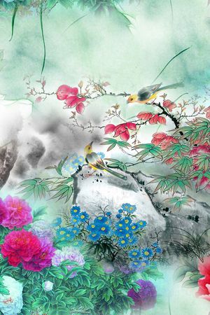 国画牡丹花印花华亿平台图片