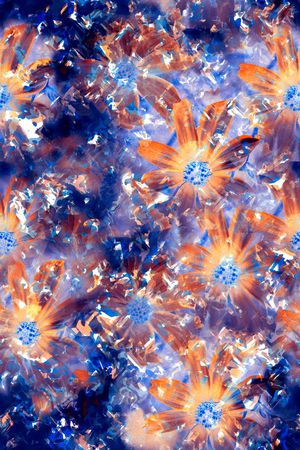 花卉组合印花华亿平台图片