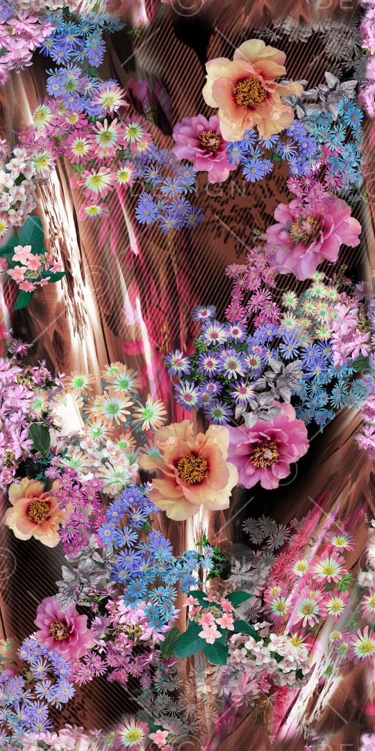 抽象花卉印花华亿平台图片