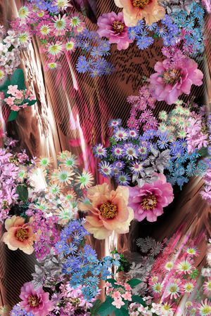 抽象花卉印花华亿平台图片