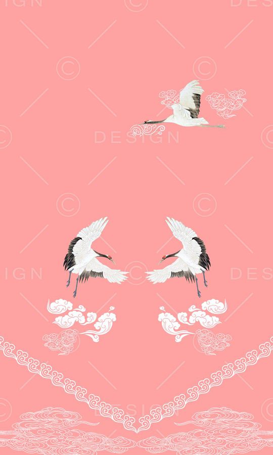 仙鹤印花华亿平台图片