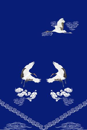 仙鹤印花华亿平台图片