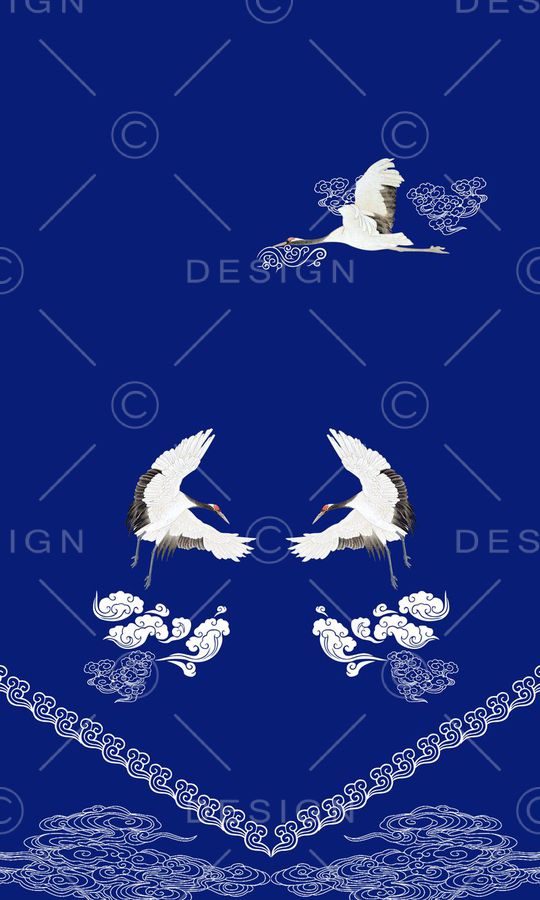 仙鹤印花华亿平台图片