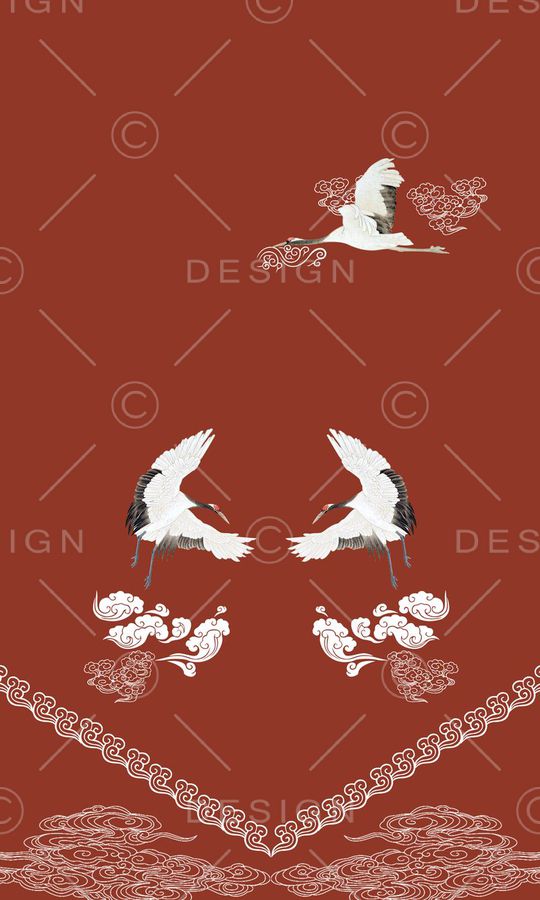 仙鹤印花华亿平台图片